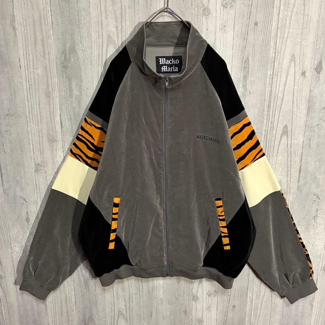 【完売モデル/タグ付】ワコマリア　刺繍ロゴ入　ベルベットトラックジャケット　XL