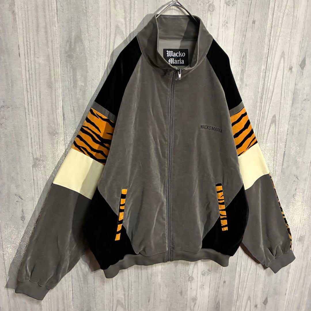 【完売モデル/タグ付】ワコマリア　刺繍ロゴ入　ベルベットトラックジャケット　XL