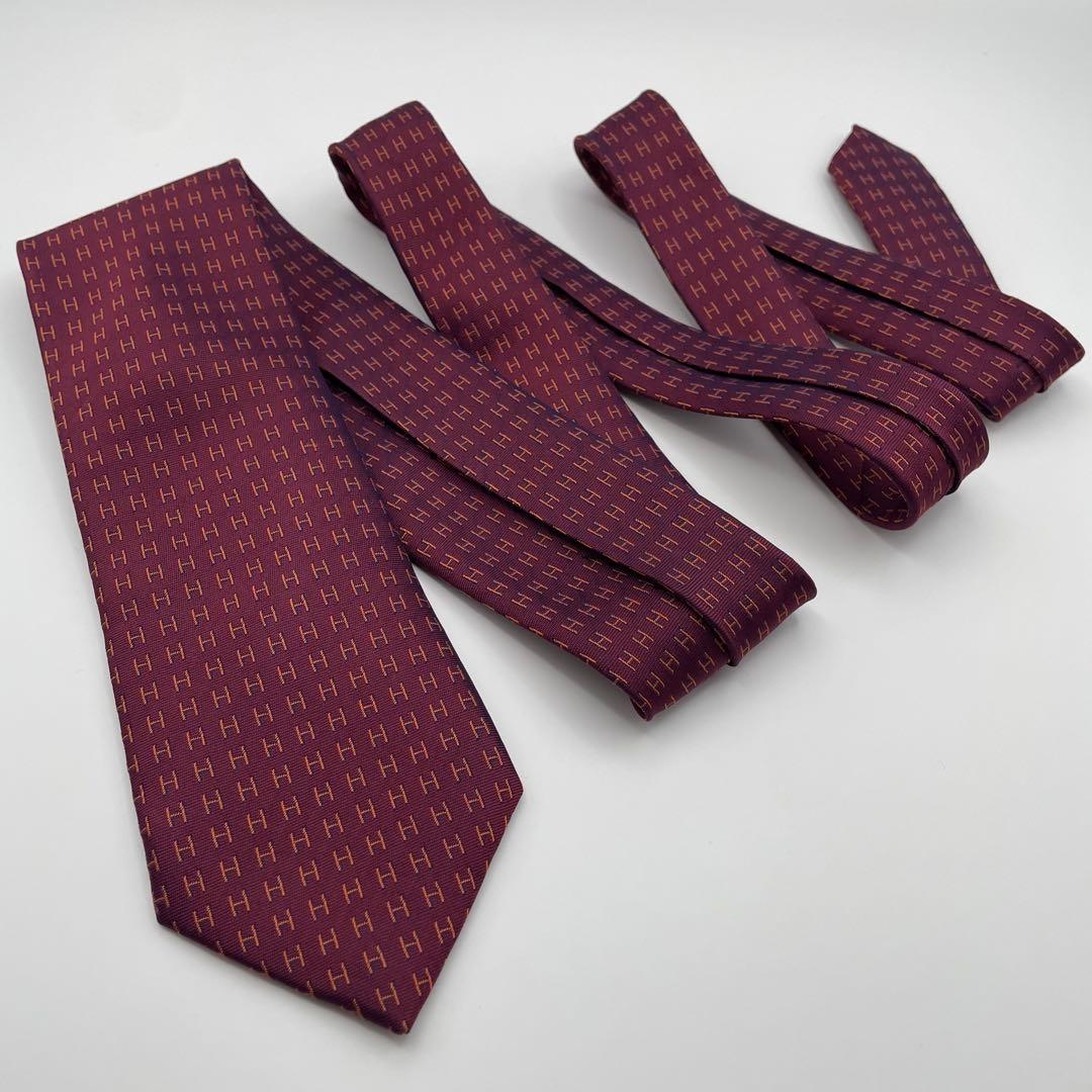 ✨極美品✨HERMES ネクタイ 近年モデル H織 ファソネH 高級 シルク