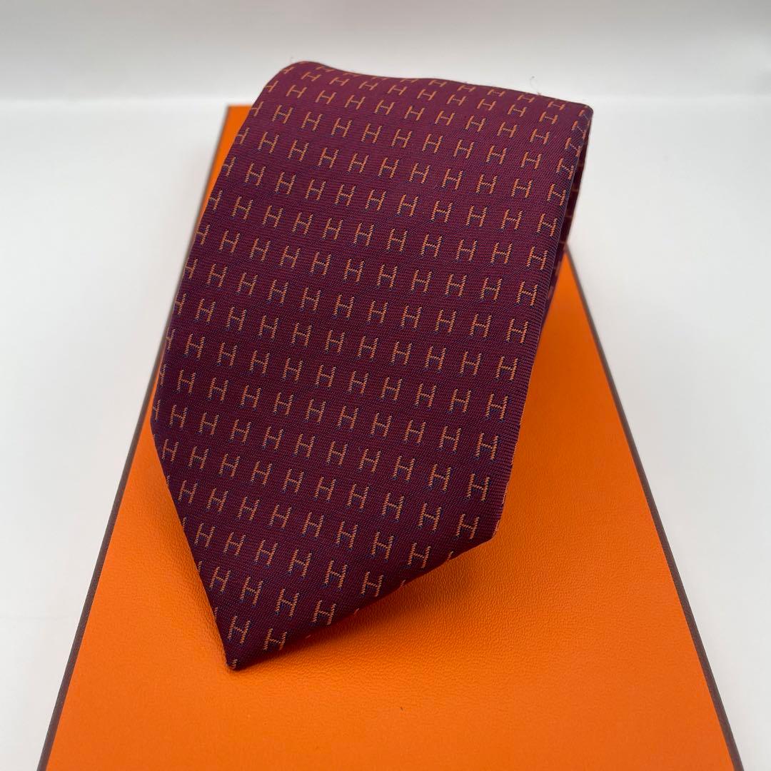 ✨極美品✨HERMES ネクタイ 近年モデル H織 ファソネH 高級 シルク
