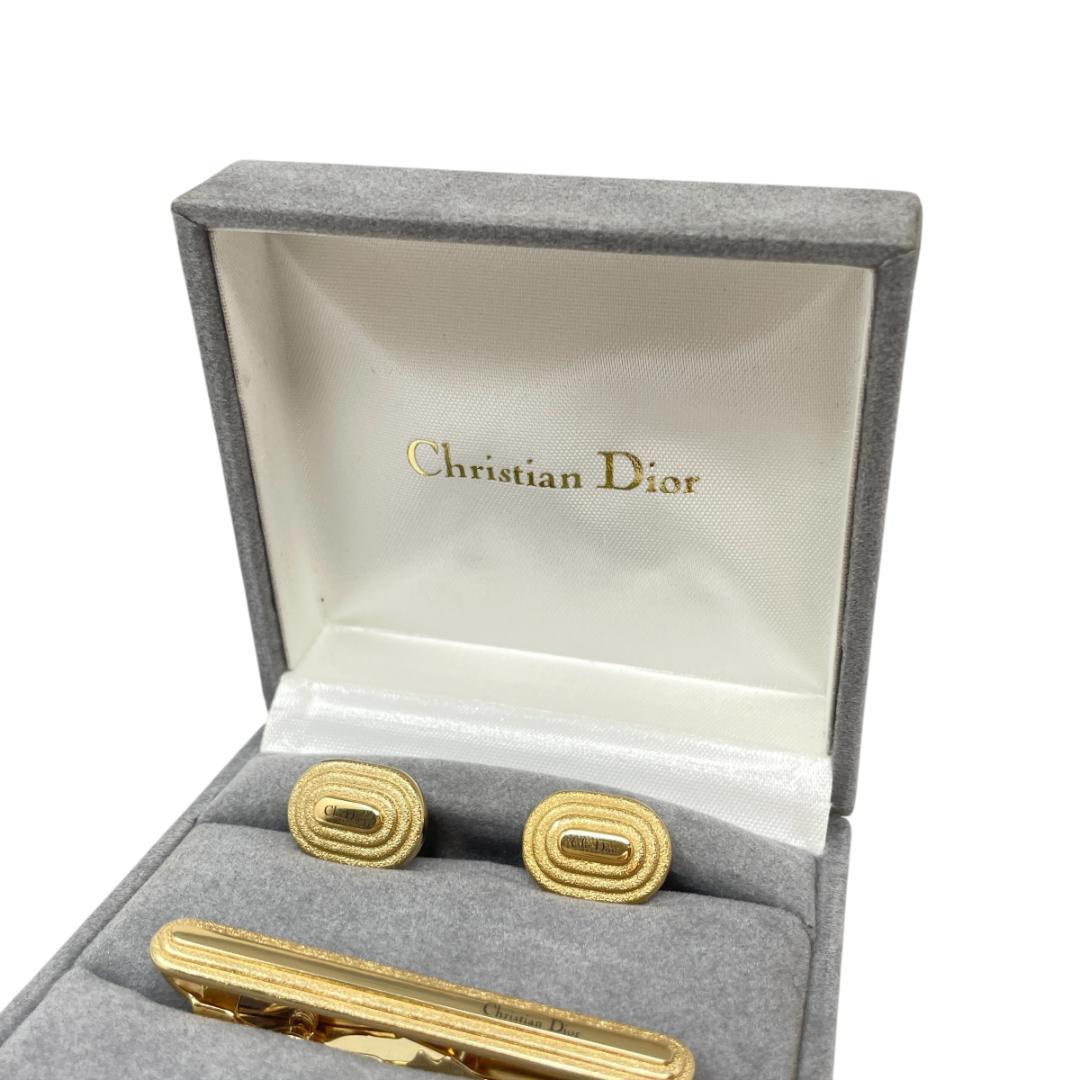 美品 箱付 80s ディオール ネクタイピン カフス ドイツ刻印 ゴールド