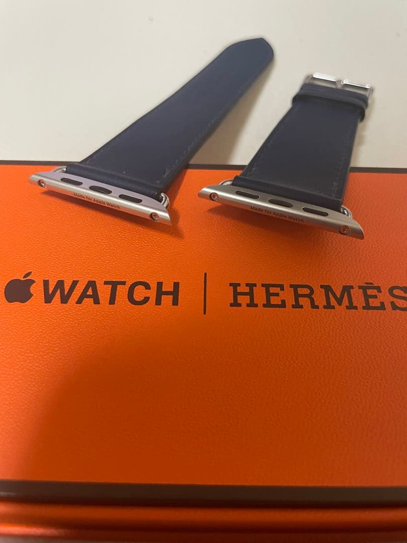 新品未使用 Apple Watch HERMESエルメス レザーベルト ネイビー
