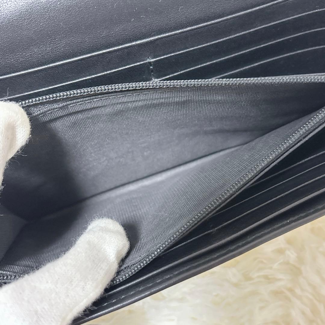 美品✨GUCCI シマ インターロッキング フラップ ブラック 長財布