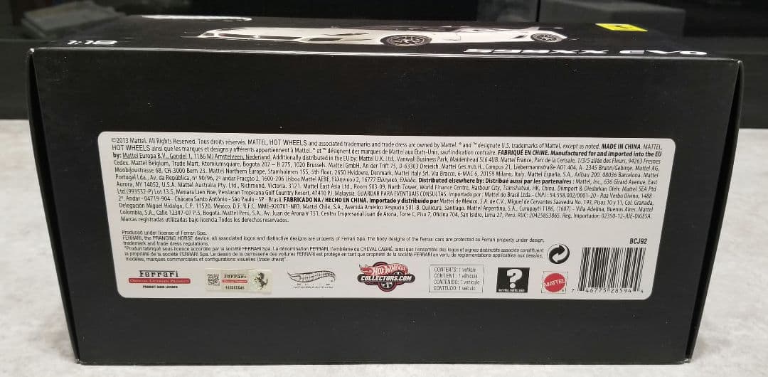 【レア美品】1/18 マテル エリート フェラーリ 599XX EVO