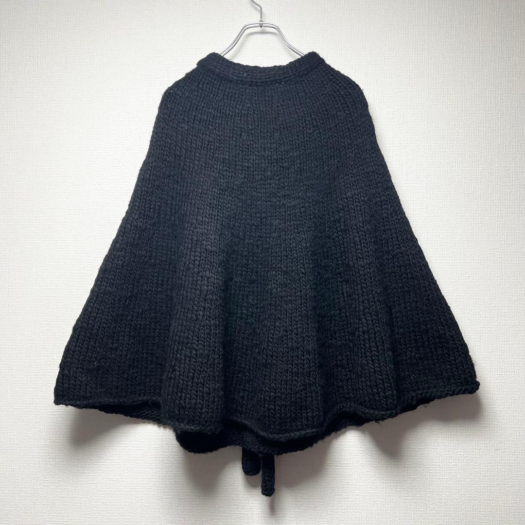 【希少】ワイズ ヨウジヤマモト Yロゴ ローゲージニットポンチョ ケープ 編込み