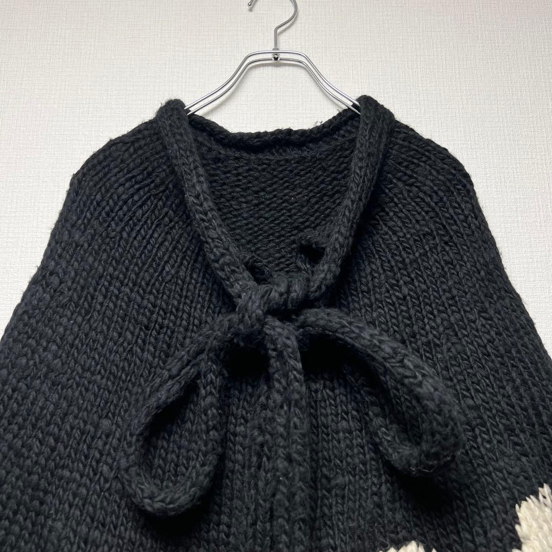 【希少】ワイズ ヨウジヤマモト Yロゴ ローゲージニットポンチョ ケープ 編込み