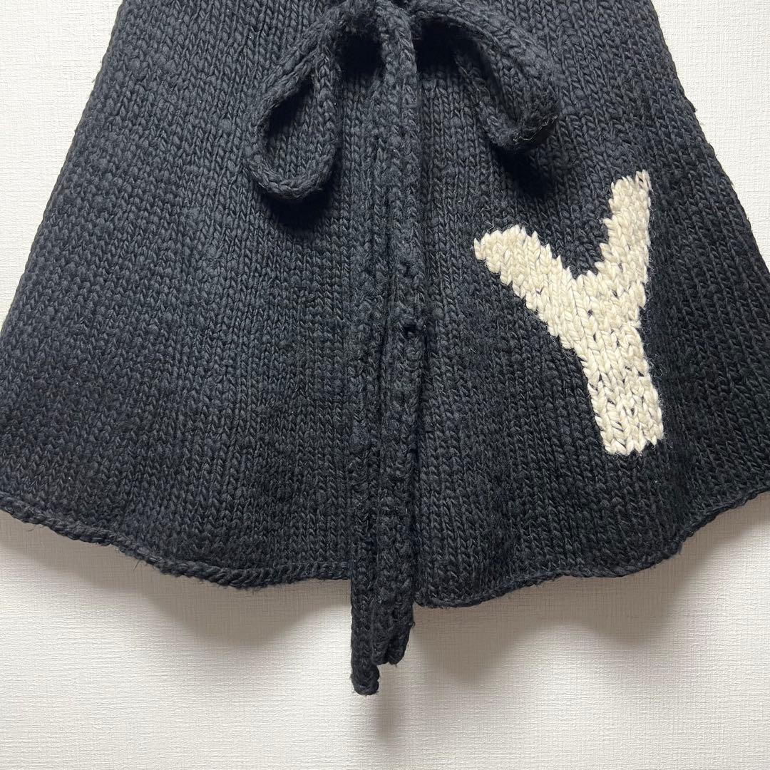 【希少】ワイズ ヨウジヤマモト Yロゴ ローゲージニットポンチョ ケープ 編込み