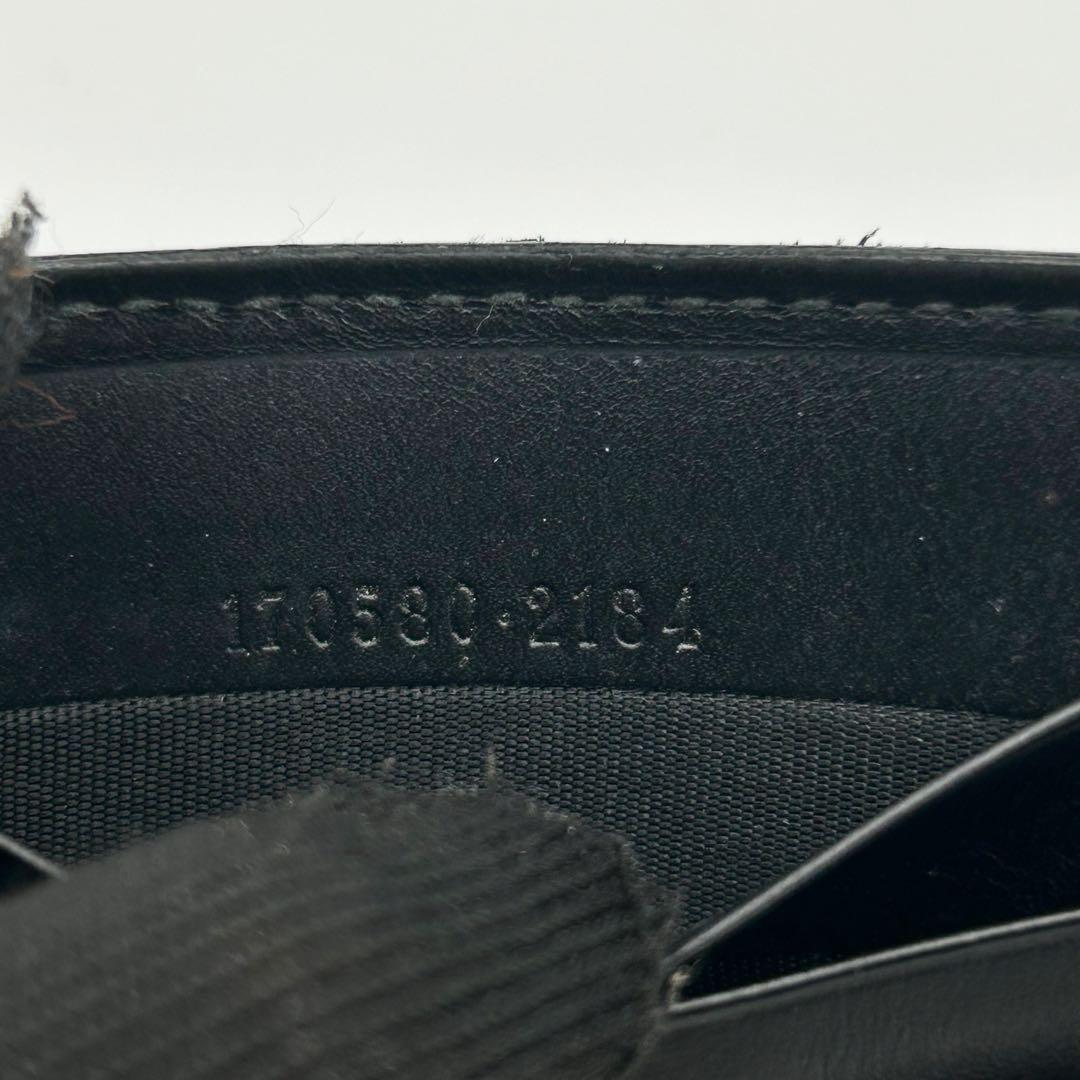 希少✨ GUCCI グッチ マネークリップ GG シマレザー 二つ折り ブラック