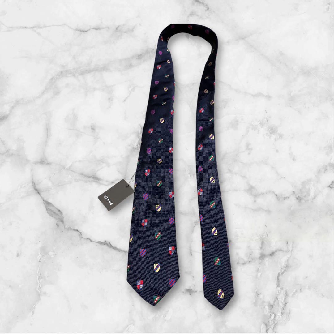 BREUER ネクタイ　紺　トラッド　クレスト紋章　タグ付き