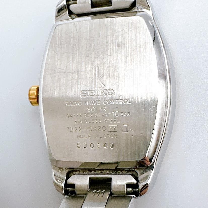 美品 セイコー ルキア ソーラー電波 レディース腕時計 ピンク文字盤 トノー型