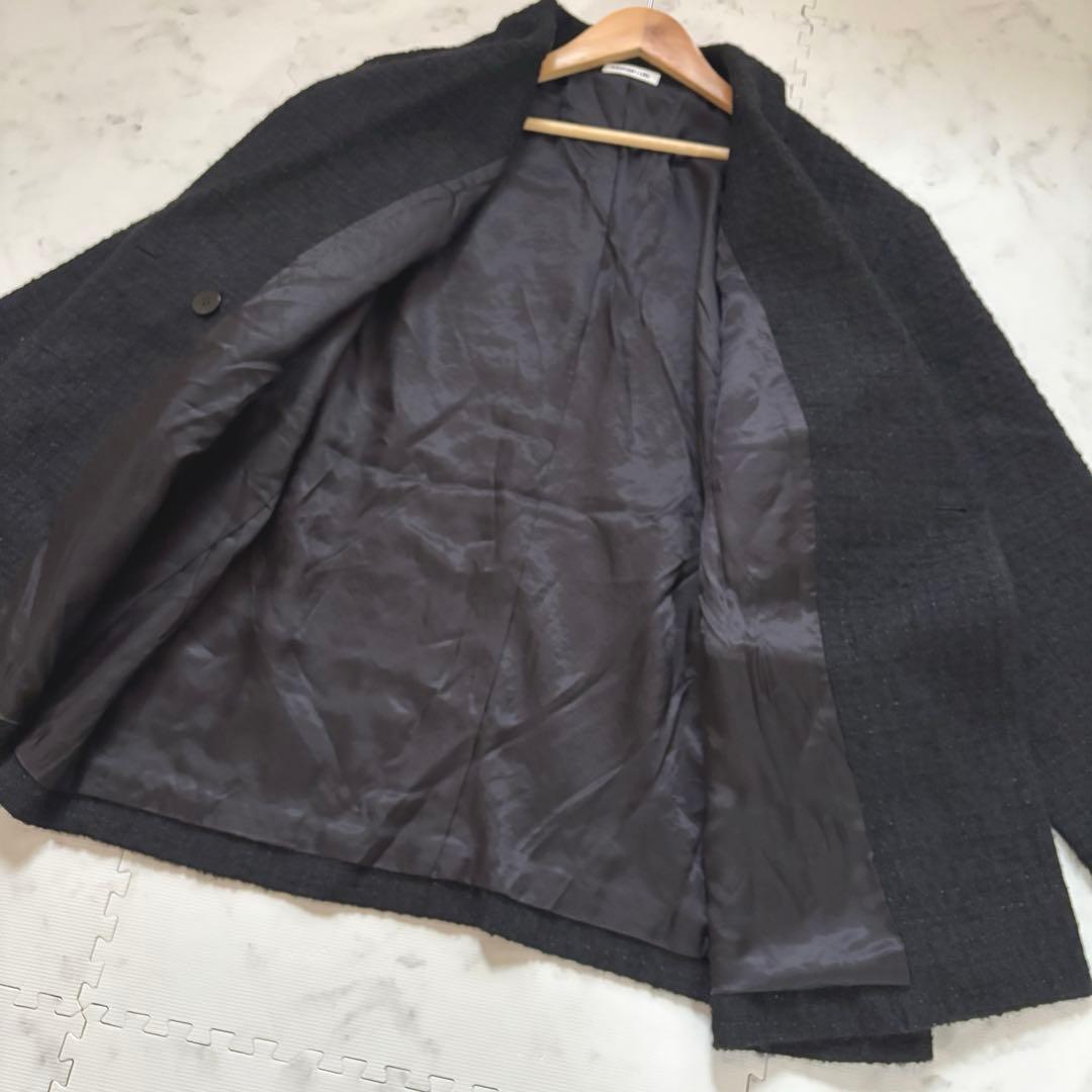 美品✨23AWドゥーズィエムクラス ツイードジャケット　アルパカ　ダブル　黒
