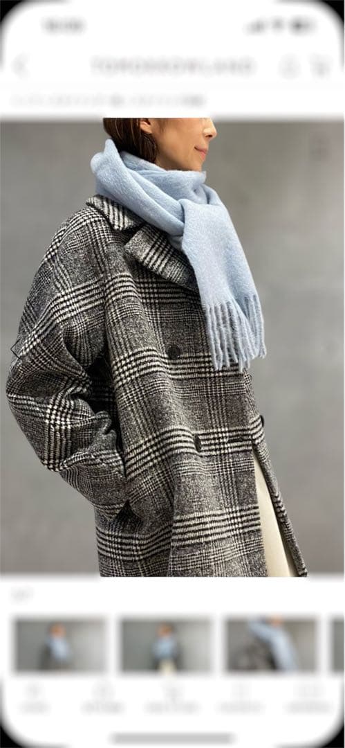 値下げ　TOMORROWLAND collection チェックダブルコート