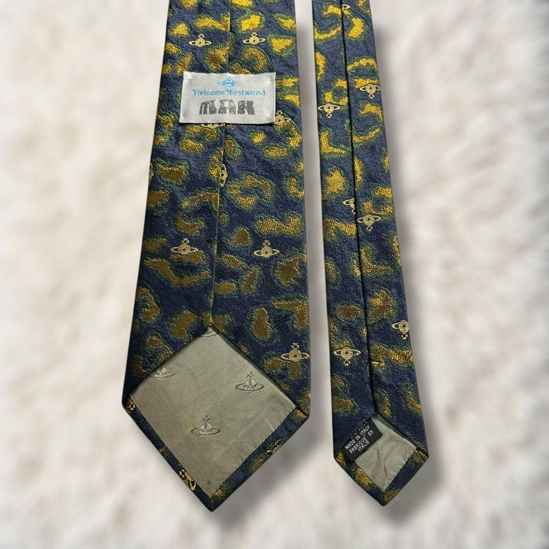 【極美品✨】ヴィヴィアンウエストウッドマン 総柄 オーブ柄 濃紺緑黄 ジャガード