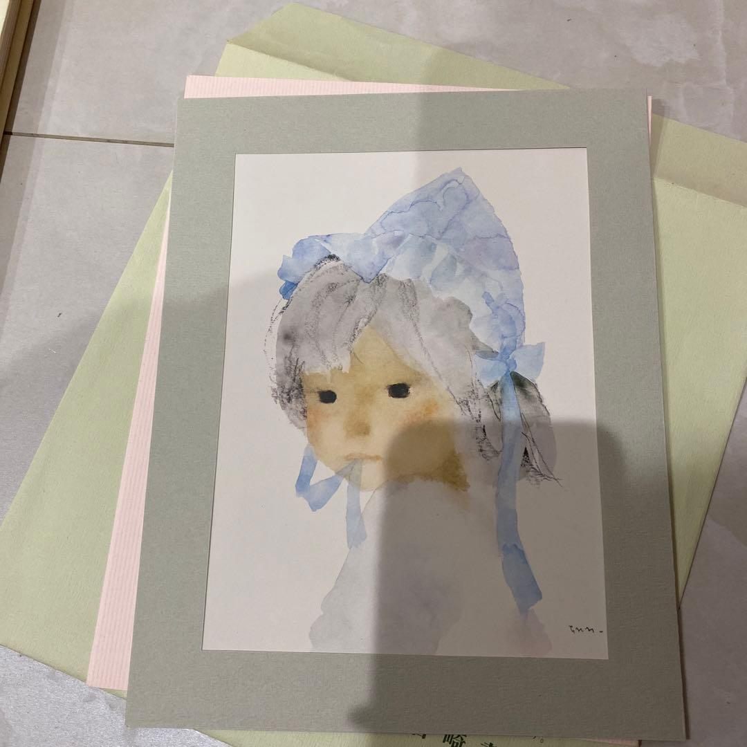 いわさきちひろ作品集　完結記念美麗色紙ニ葉入