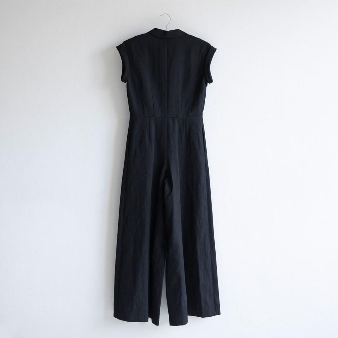 伊藤まさこお勧めSaqui♡リネンブラックノースリーブオールインワン38日本製