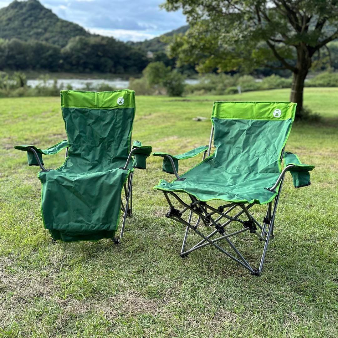 2脚セット　コールマン イージーリフトチェアST グリーン　中古品