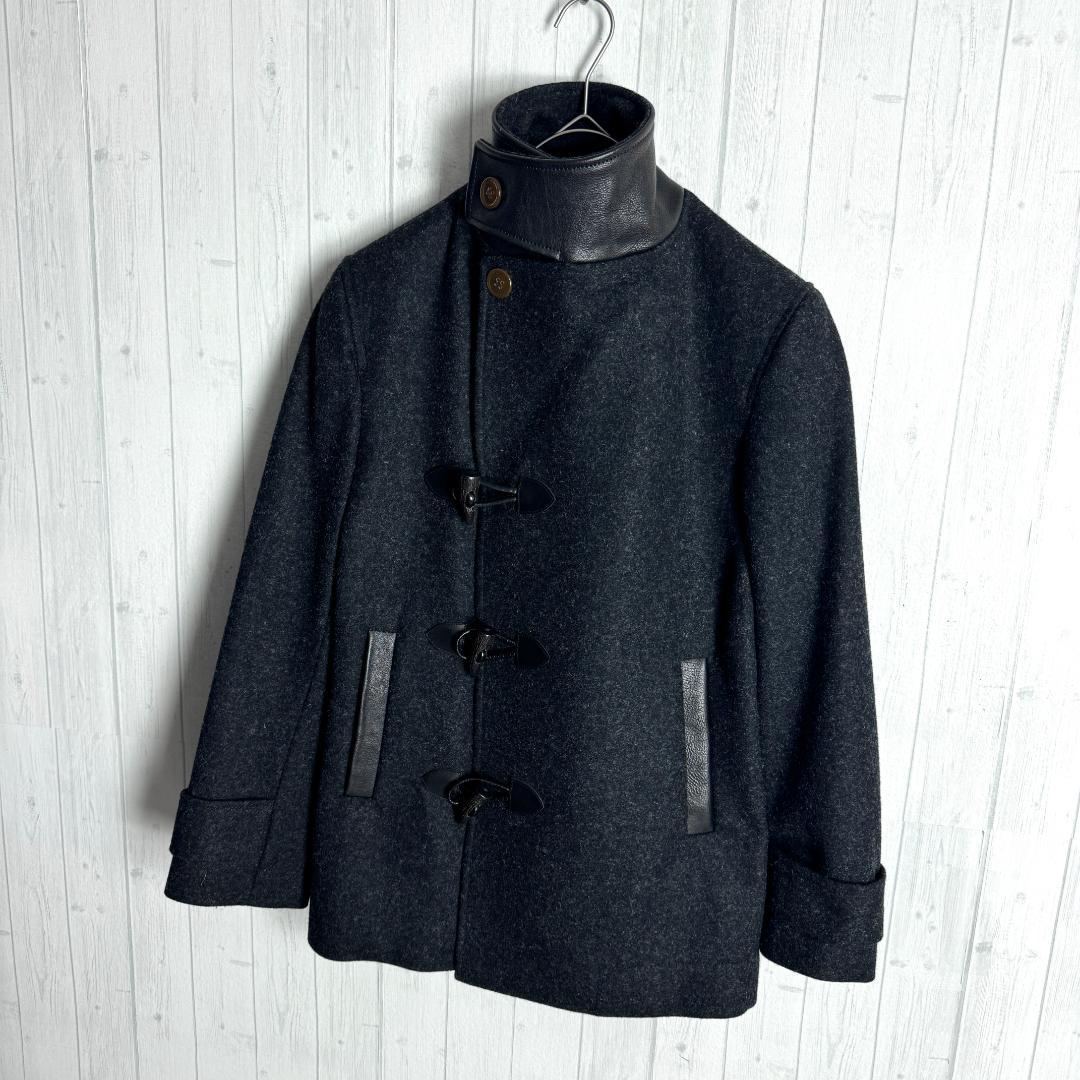 【美品☆高級モデル☆本場ツイード☆牛革使用】ヴィヴィアン ウールジャケット