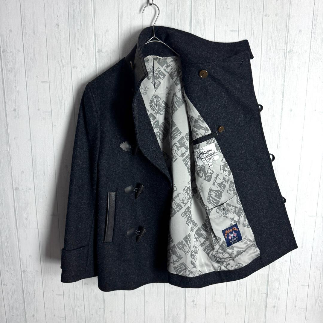 【美品☆高級モデル☆本場ツイード☆牛革使用】ヴィヴィアン ウールジャケット