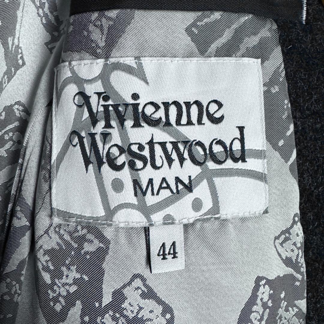 【美品☆高級モデル☆本場ツイード☆牛革使用】ヴィヴィアン ウールジャケット