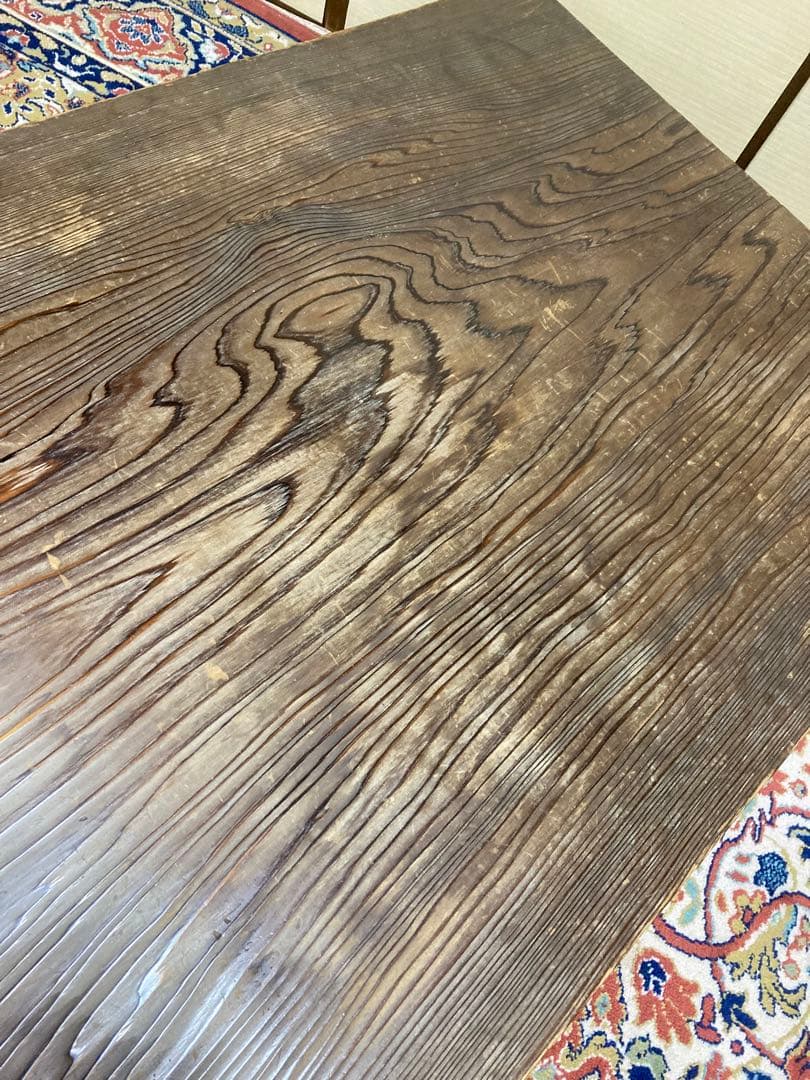 神代杉 骨董 アンティーク テーブル 座卓 ちゃぶ台 一枚板