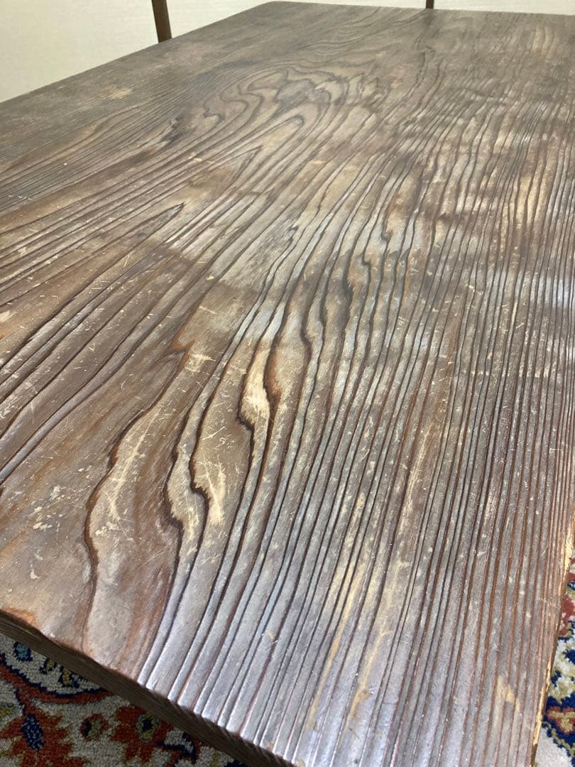 神代杉 骨董 アンティーク テーブル 座卓 ちゃぶ台 一枚板