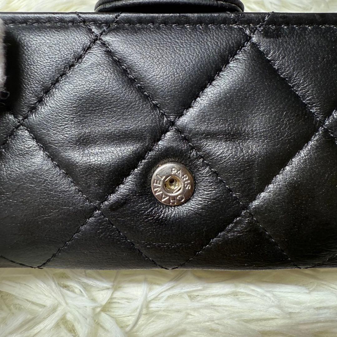 CHANEL シャネル 4連ブラック キーケース カードポケット有り