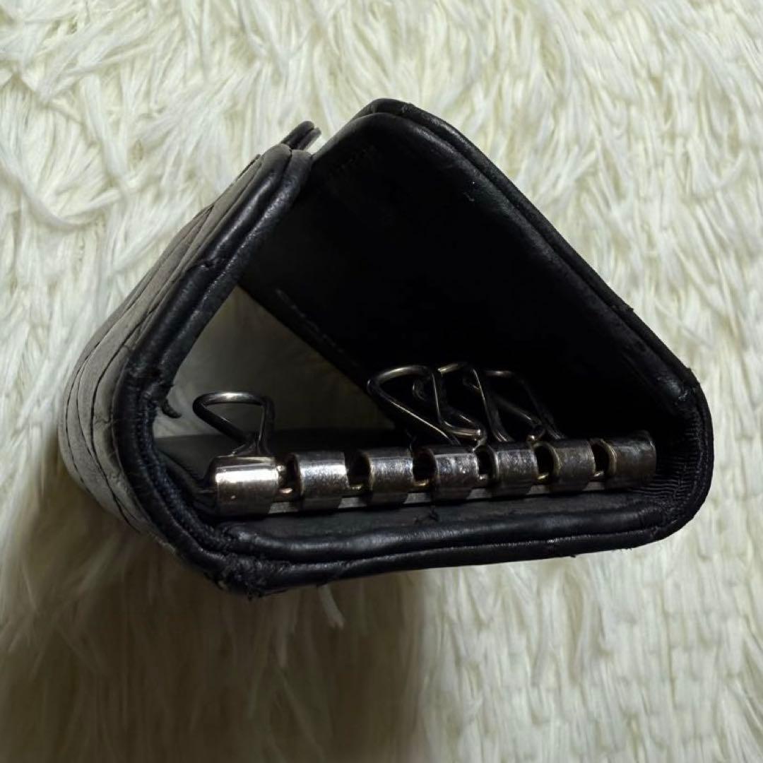 CHANEL シャネル 4連ブラック キーケース カードポケット有り