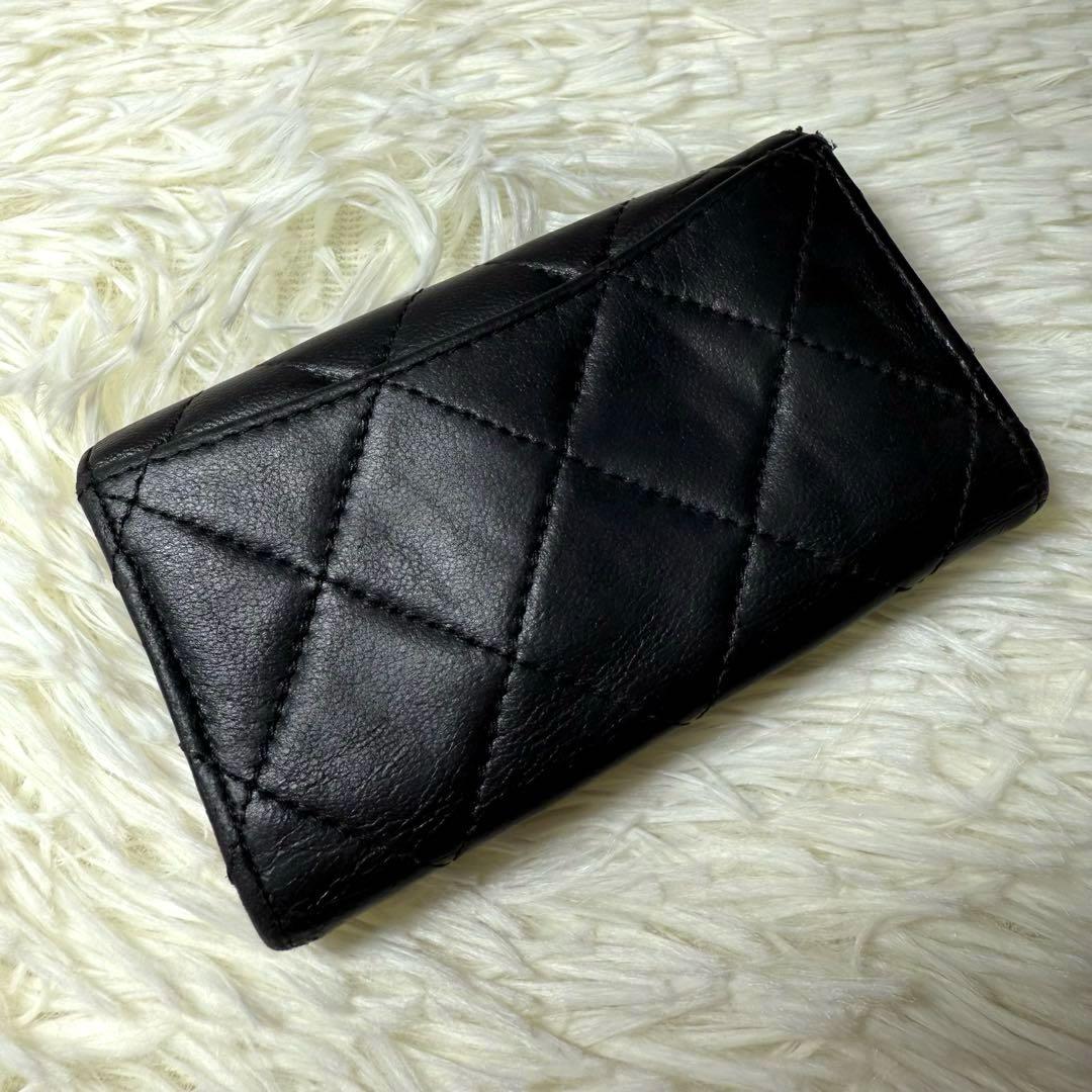 CHANEL シャネル 4連ブラック キーケース カードポケット有り