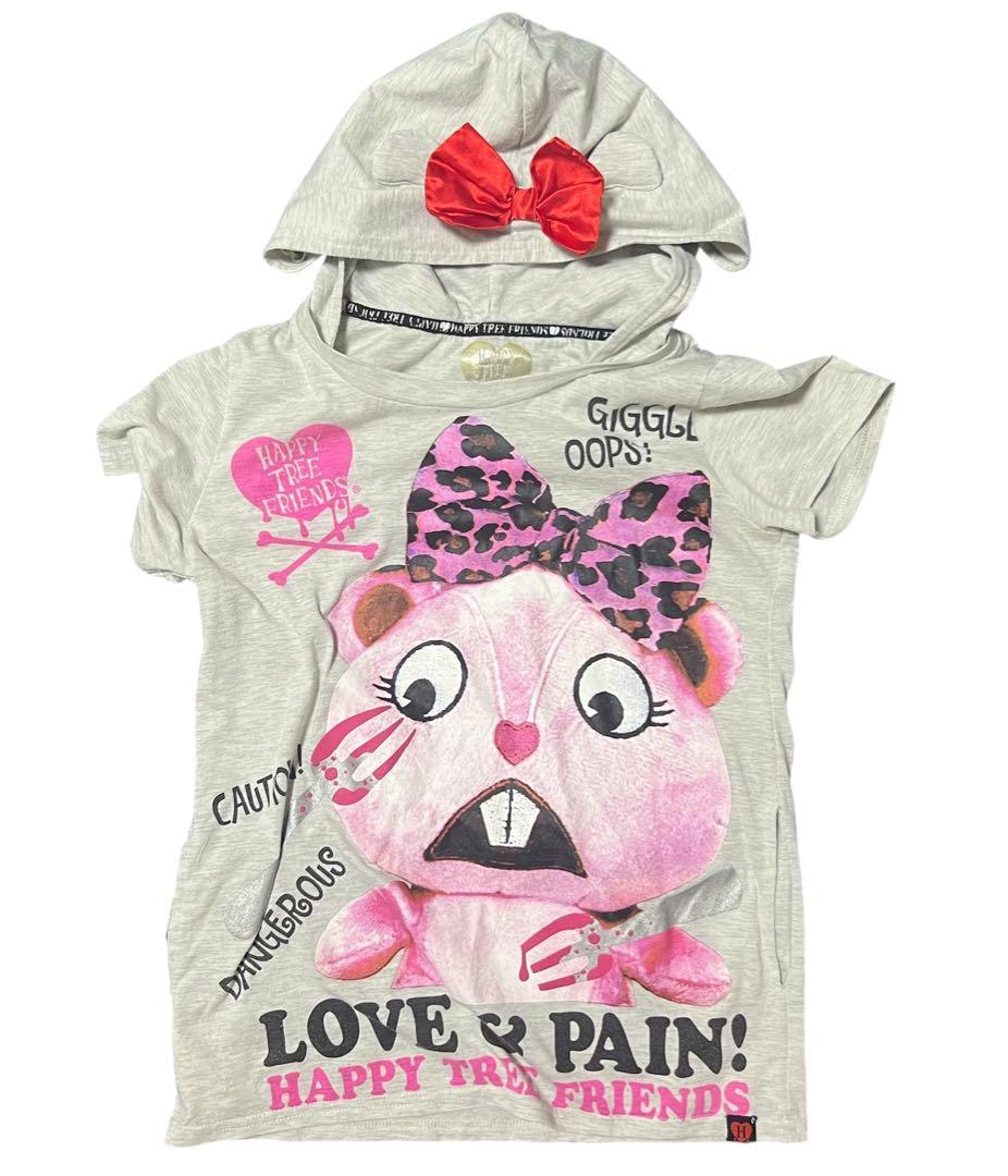 ハッピーツリーフレンズ フード付きTシャツ Sサイズ パーカー 美品 希少