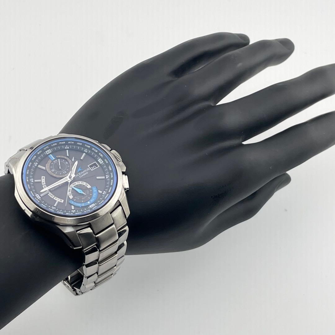 【稼働/タフソーラー】カシオ　オシアナス　電波ソーラー　チタン　腕時計　メンズ