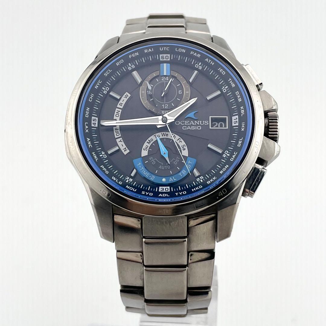 【稼働/タフソーラー】カシオ　オシアナス　電波ソーラー　チタン　腕時計　メンズ