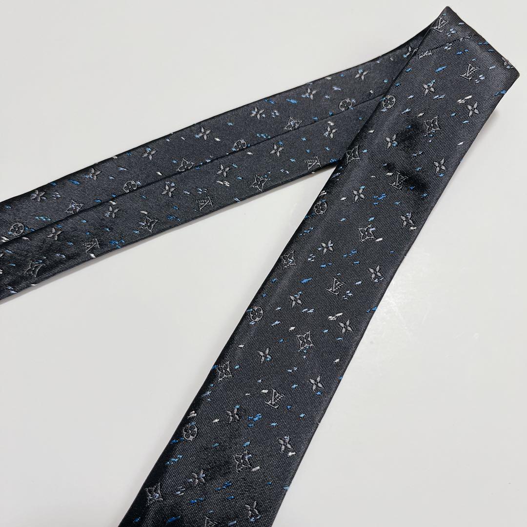 美品 ルイヴィトン ネクタイ ハイブランド モノグラム 光沢 ジャガード織り