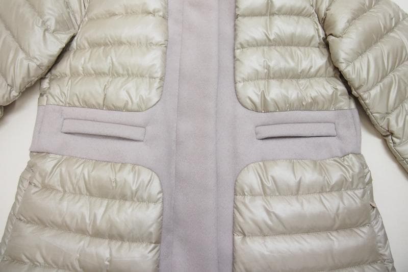 マレーラMARELLA ロングダウンコート（44）ベージュ 異素材使いがおしゃれ