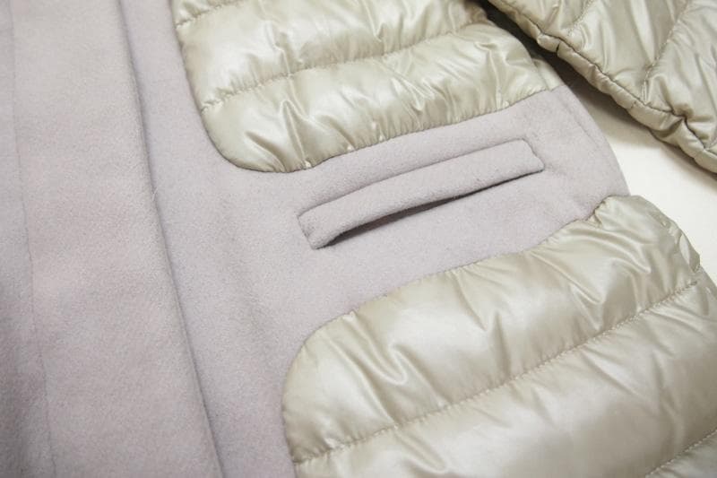 マレーラMARELLA ロングダウンコート（44）ベージュ 異素材使いがおしゃれ