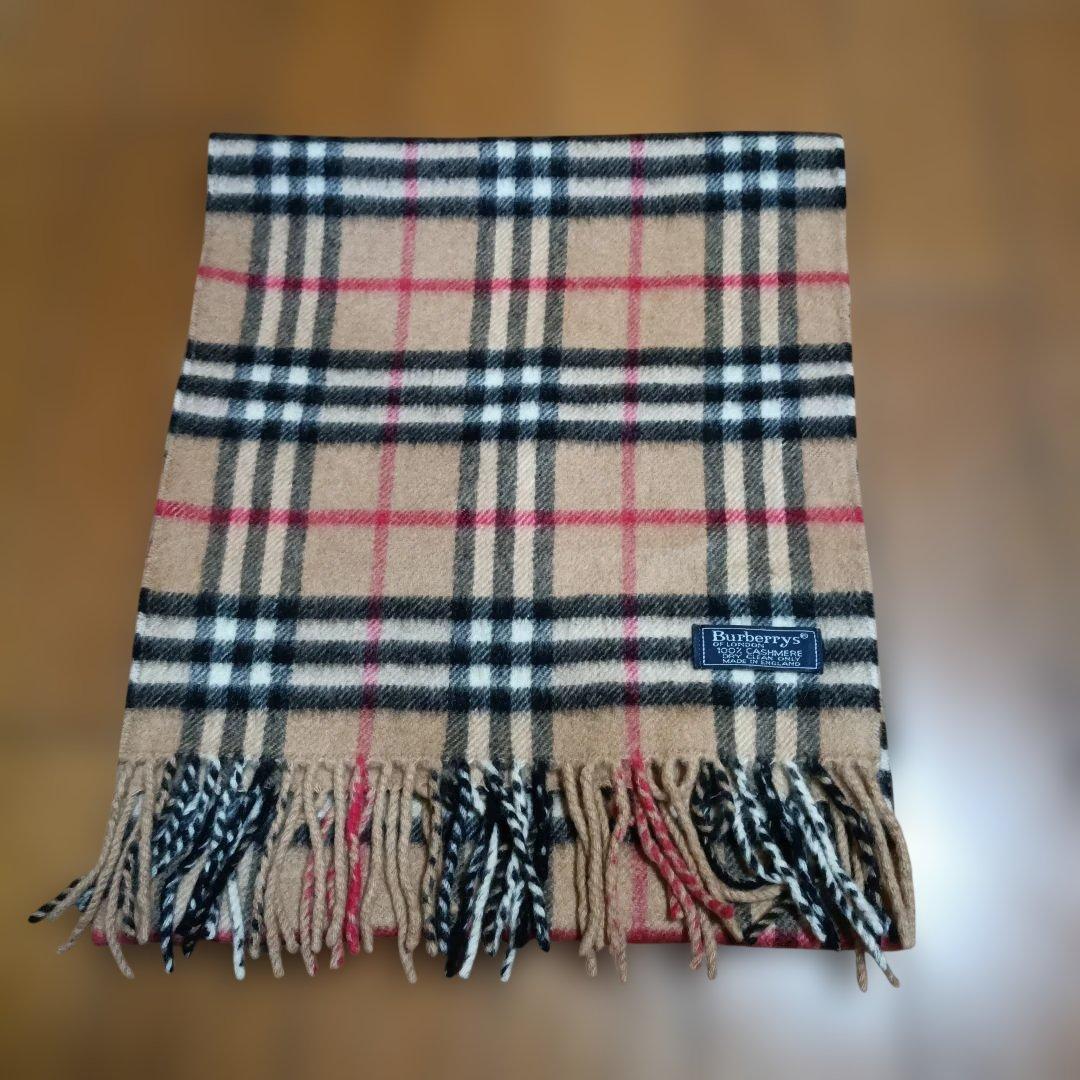 バーバリーズ　カシミヤマフラー　ノバチェック　ベージュ　超美品