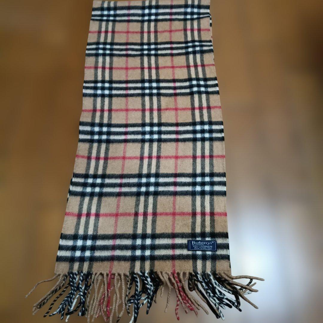 バーバリーズ　カシミヤマフラー　ノバチェック　ベージュ　超美品