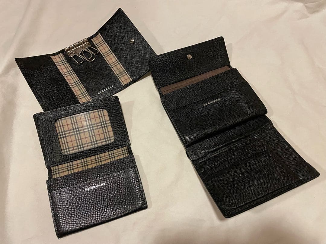 バーバリー ブラック レザー 財布 名刺入れ キーケース 3点セット