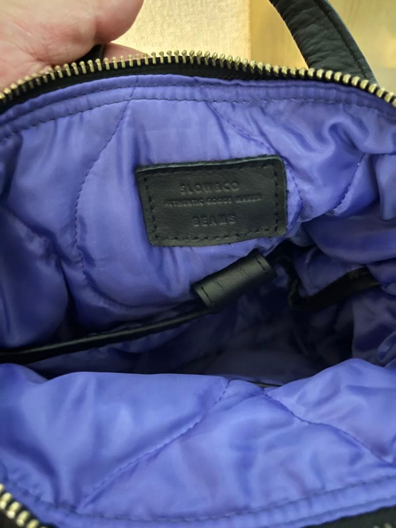 SLOW×BEAMS HELMET BAG SOFT LEATHER Sサイズ