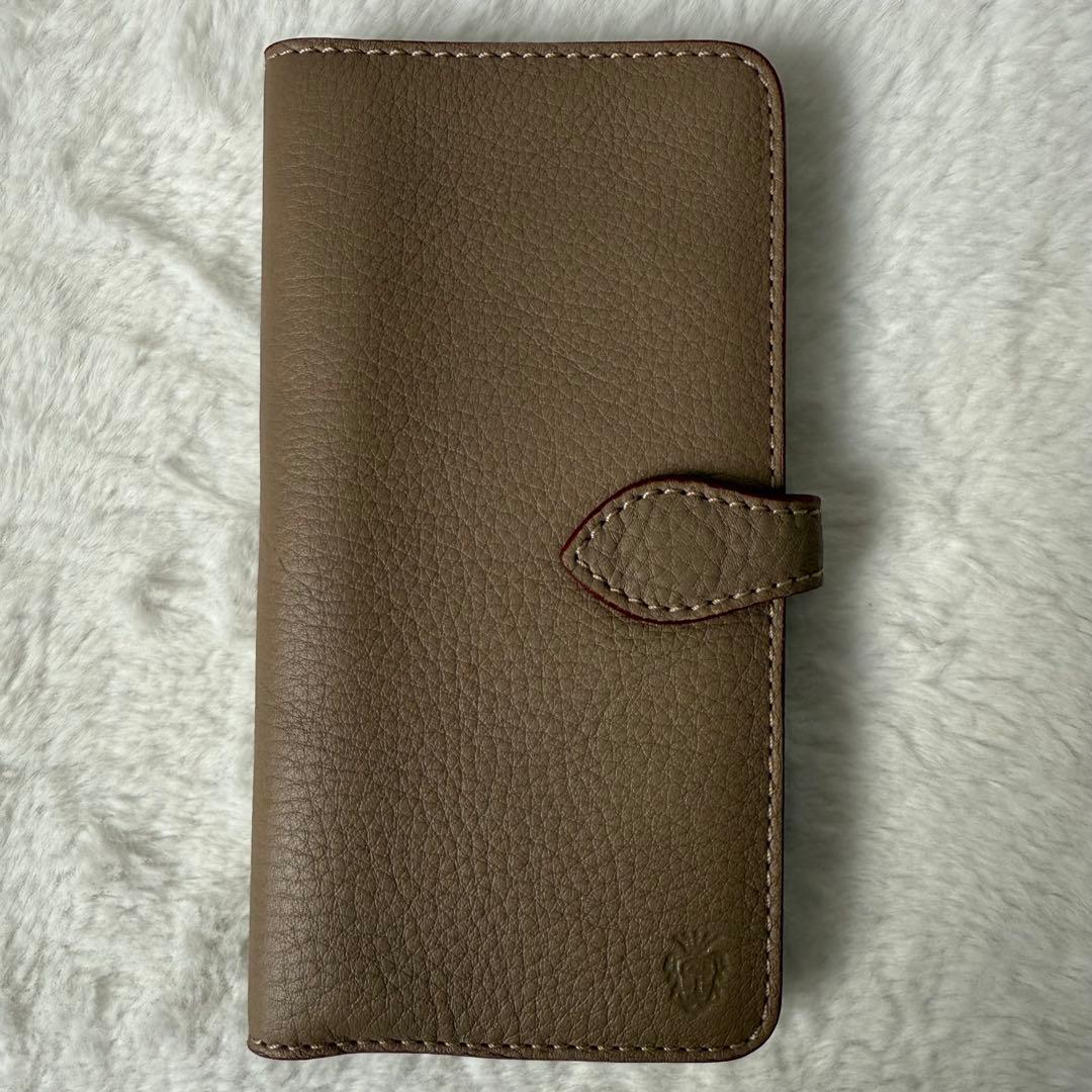 美品 フェリージ 1090 スマホケース レザー ベージュ