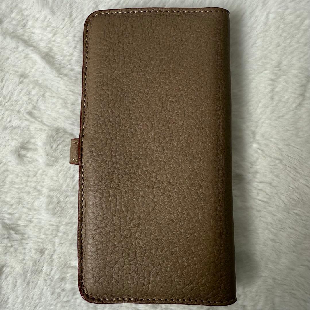 美品 フェリージ 1090 スマホケース レザー ベージュ