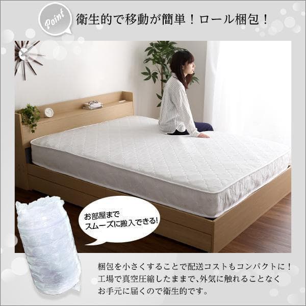 新品 送料込 ポケットコイル クイーンサイズマットレス クイーンベッドに