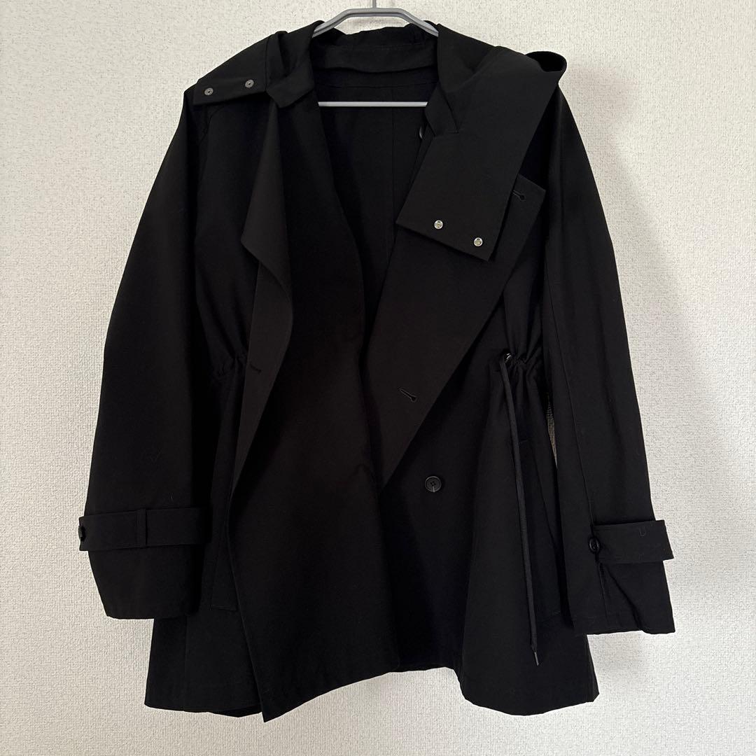 ヴァシュモン　リサイクルシェルタフタショートトレンチ　ブラック