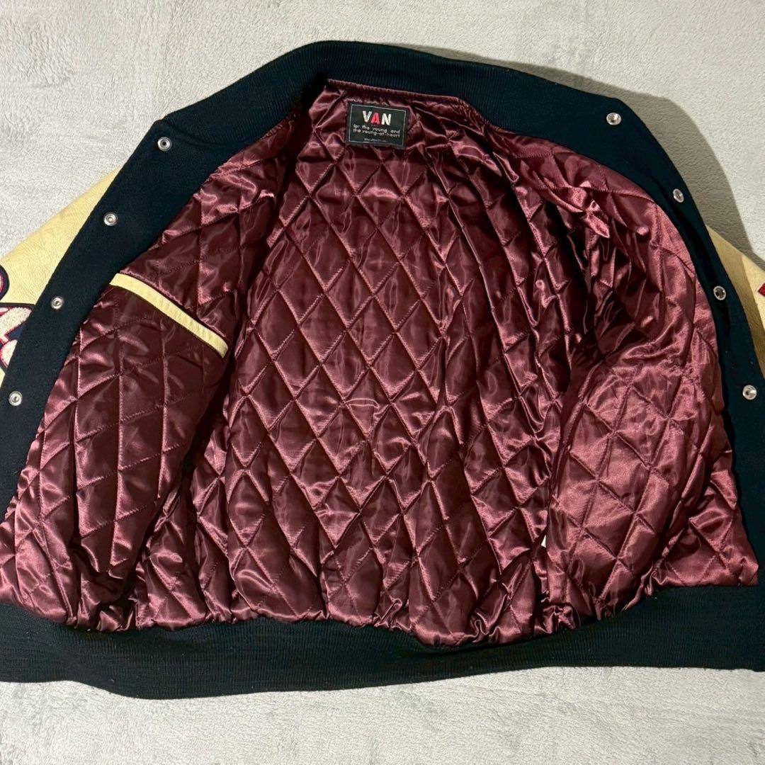 VAN JAC ヴァンヂャケット フルデコ スタジャン レザー切替 Lサイズ