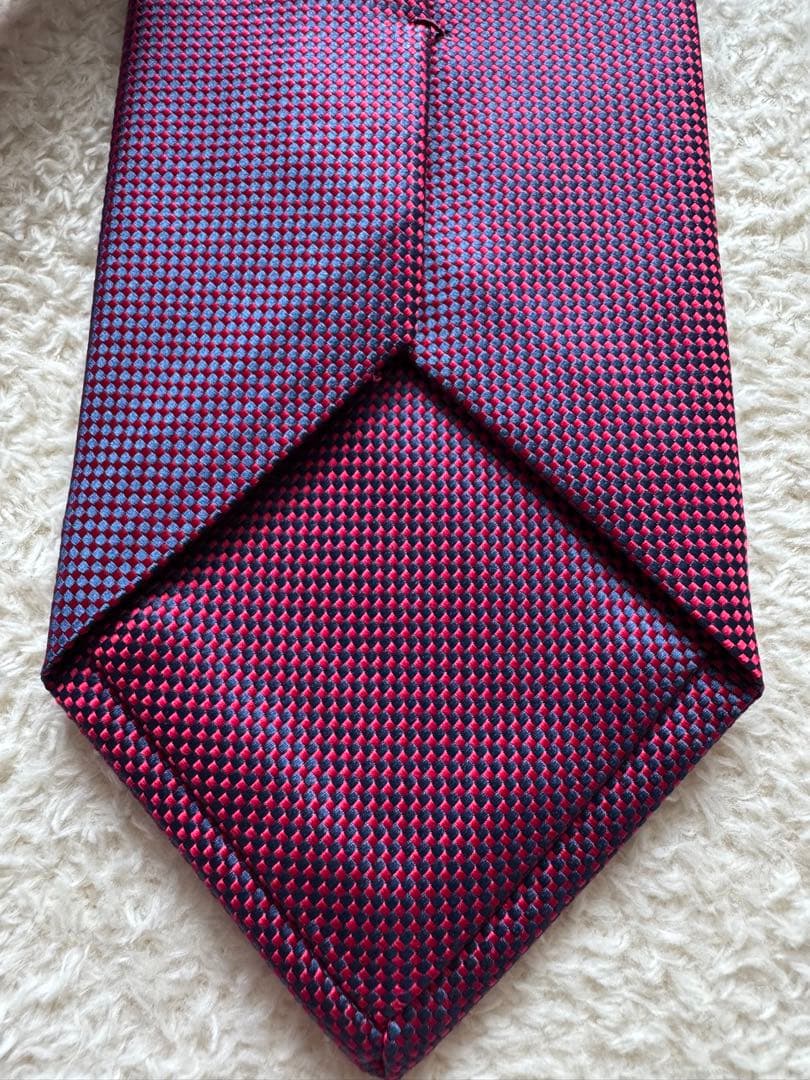 【新品】HERMES エルメス ネクタイ 極美品 ローズ レッド パープル 赤紫