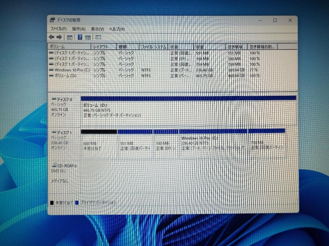 Windowsデスクトップ ESPRIMO D588/V i3-8100 16G SSD256G+HDD