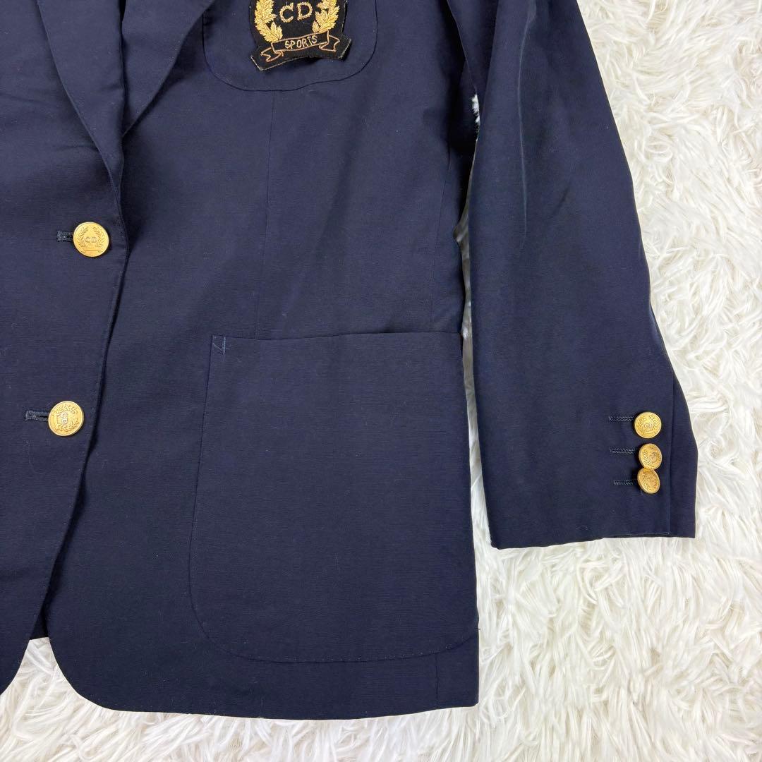 【良品】ディオール　紺ブレ　金ボタン　テーラード　シングル　エンブレム　Mサイズ