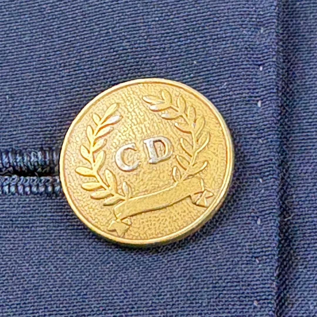 【良品】ディオール　紺ブレ　金ボタン　テーラード　シングル　エンブレム　Mサイズ