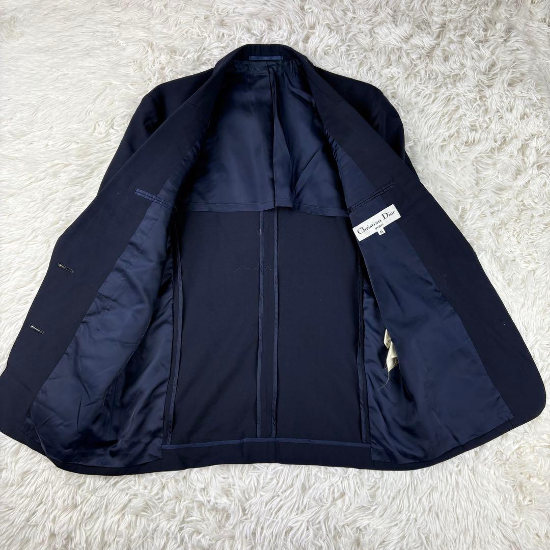 【良品】ディオール　紺ブレ　金ボタン　テーラード　シングル　エンブレム　Mサイズ