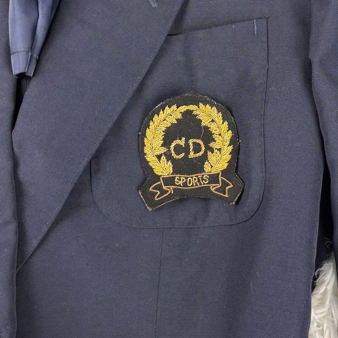 【良品】ディオール　紺ブレ　金ボタン　テーラード　シングル　エンブレム　Mサイズ