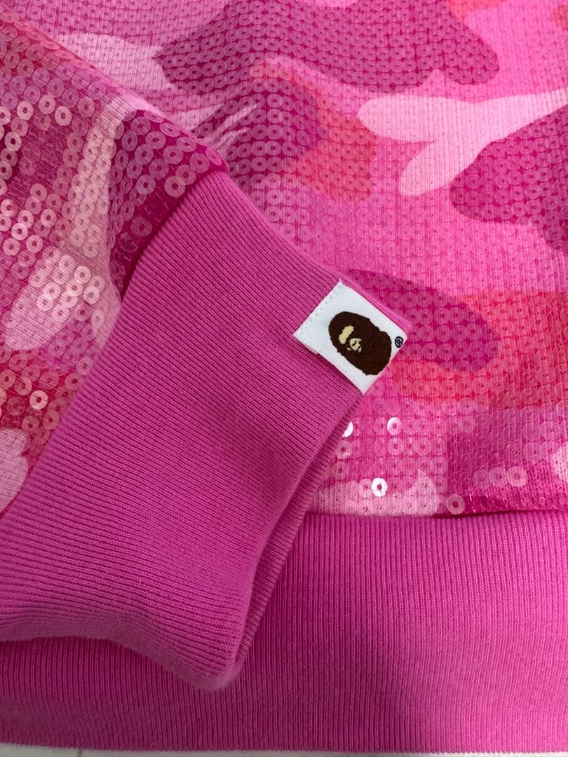 トップス APE HEAD SEQUIN CROPPEDFULL ZIP HOOOIE